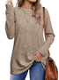 Women's Plain Knitted Crew Neck Casual Top