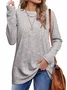 Women's Plain Knitted Crew Neck Casual Top