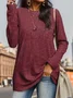Women's Plain Knitted Crew Neck Casual Top