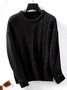 Casual Loose Yarn/Wool Yarn Crew Neck Sweater