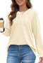 Casual Raglan Sleeve V Neck Loose Knitted T-Shirt