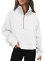 Womens Sweatshirts Half Zip Cropped Pullover Fleece Quarter Zipper Hoodies Fall outfits Clothes Thumb Hole