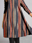 Loose Jersey Abstract Stripes Casual Dress