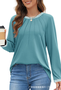 Casual Raglan Sleeve V Neck Loose Knitted T-Shirt