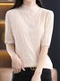 Crew Neck Casual Half Sleeve Sweater