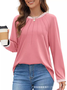 Casual Raglan Sleeve V Neck Loose Knitted T-Shirt