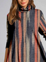 Loose Jersey Abstract Stripes Casual Dress