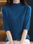 Crew Neck Casual Half Sleeve Sweater