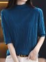 Crew Neck Casual Half Sleeve Sweater