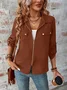 Loose Plain Others Casual Jacket