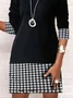 Regular Fit Houndstooth Casual Dress