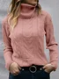 Casual Plain Turtleneck Loose Sweater