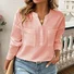 Women's Long Sleeve Blouse Spring/Fall White Plain Buckle Stand Collar Daily Going Out Casual Top