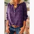 Notched Jersey Casual Blouse