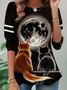 Crew Neck Casual Halloween T-Shirt