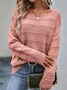 Loose Casual Plain Yarn/Wool Yarn Sweater