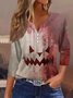 Halloween Buckle Casual Jersey Notched T-Shirt