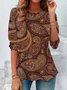 Ethnic Floral Casual T-Shirt
