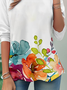 Loose Floral Casual Jersey T-Shirt Early Autumn