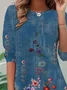 Jersey Floral Casual T-Shirt Early Autumn