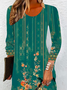 Crew Neck Jersey Ethnic Casual Dress