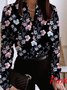 V Neck Casual Floral Blouse
