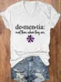 Alzheimers Awareness Support Dementia Loose Crew Neck Simple T-Shirt