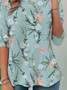 Crew Neck Loose Casual Floral T-Shirt Early Autumn
