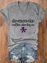 Alzheimers Awareness Support Dementia Loose Crew Neck Simple T-Shirt
