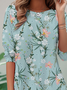 Crew Neck Loose Casual Floral T-Shirt Early Autumn