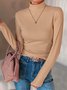 Casual Regular Fit Mock Neck Warmth Plain T-Shirt