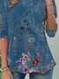Jersey Floral Casual T-Shirt Early Autumn