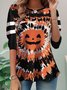 Crew Neck Halloween Casual Loose T-Shirt Halloween