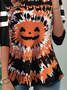 Crew Neck Halloween Casual Loose T-Shirt Halloween