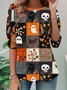 Casual Crew Neck Loose Halloween T-Shirt
