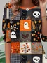 Casual Crew Neck Loose Halloween T-Shirt