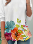 Loose Floral Casual Jersey T-Shirt Early Autumn