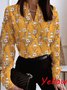 V Neck Casual Floral Blouse
