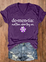 Alzheimers Awareness Support Dementia Loose Crew Neck Simple T-Shirt