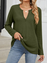 Women's Knitted Notched Casual Top