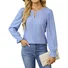 Women's Long Sleeve Blouse Spring/Fall White Plain Crew Neck Daily Going Out Casual Top