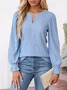 Women's Long Sleeve Blouse Spring/Fall White Plain Crew Neck Daily Going Out Casual Top