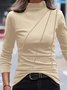 Casual Jersey Loose Plain Blouse