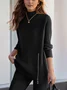 Casual Yarn/Wool Yarn Mock Neck Sweater