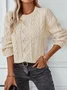 Loose Casual Crew Neck Plain Sweater