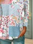 Floral printed casual round neck women's T-shirt