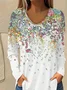 Casual Floral Knitted Blouse