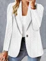 Plain Casual Buckle Lapel Collar Blazer