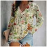 3D Printing Casual V neck Long Sleeve Shirt