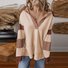 Striped Casual Shawl Collar Loose Sweatshirt